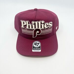 Philadelphia Phillies 47 Brand Cooperstown Collection Maroon Snapback Hat NEW